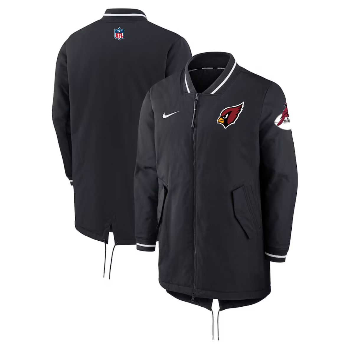 Men 2026 NFL Arizona Cardinals black Extended Cotton Jacket style 01